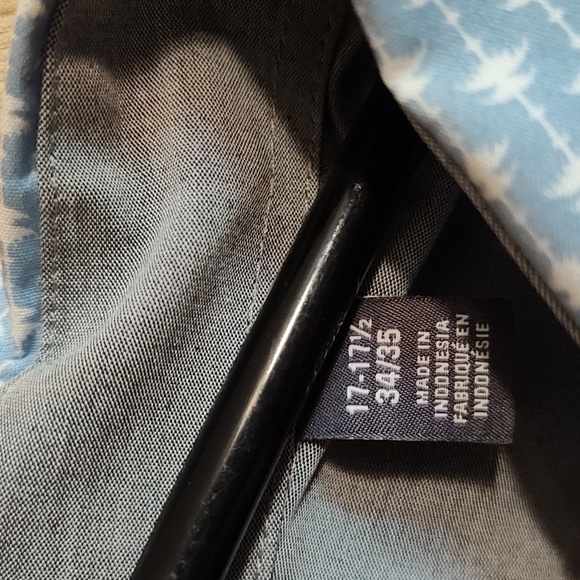 Van Heusen Studio Mens Slim Fit Wrinkle Free Shirt Light Blue White 17-17½ 34/35 - Picture 11 of 12